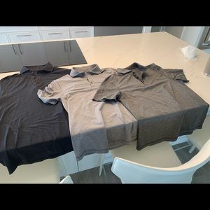 6 John Elliott tees scooped neck. 3 Lululemon polo shirts. Mens. Size small